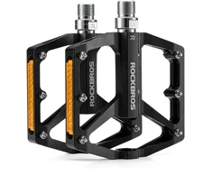 Rockbros K371 Reflective Aluminum Bicycle Pedals with Sealed Bearings - Juodas