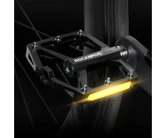 Rockbros K371 Reflective Aluminum Bicycle Pedals with Sealed Bearings - Juodas
