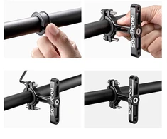 Rockbros KS-415 Aluminum Adjustable Bottle Cage Adapteris - Juodas