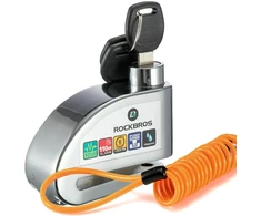 Rockbros LBAYG8308 Bike Lock with Alarm and Disc Lock - Oranžinis