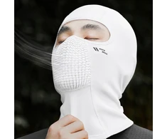 Rockbros LF25699 fleece cycling balaclava - baltas