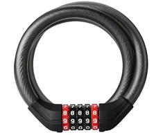 Rockbros RKS531 dviračio spyna su 5 skaitmenų kodu, plieniniu lynu, 120 cm, su LED apšvietimu - juodas
