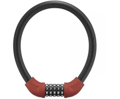 Rockbros RKS870-BK bicycle lock with code, steel cable, 85 cm - red