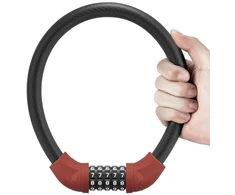 Rockbros RKS870-BK bicycle lock with code, steel cable, 85 cm - red