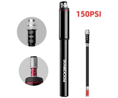 Rockbros SMART-B 150 PSI Mini Bicycle Pump for Presta and Schrader Valves - Juodas