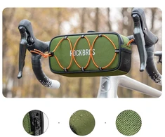 Rockbros TL001 ROAD TO SKY 1.9L Atsparus vandeniui Handlebar Bike Bag - Žalias