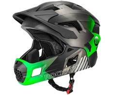 Rockbros TS-61 10110061004 Vaikiškas dviračio šalmas su nuimamu smakru, dydis M (54-57) - Žalias