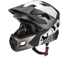Rockbros TS-61 10110061005 Vaikiškas dviračio šalmas su nuimamu smakru, S dydis (48-54) - pilkas