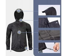 Rockbros YPY013BK3XL Striukė nuo lietaus, kvėpuojanti, atspari vėjui XXXL - juoda