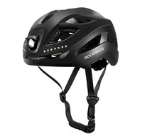 Rockbros ZK-077 dviračio šalmas su integruotu daugiakrypčiu apšvietimu 57-61 cm - Juodas