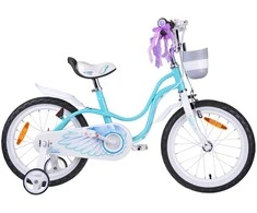 RoyalBaby vaikiškas dviratis 16" Little Swan, krepšys, šoniniai ratai RB16-18