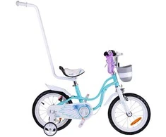 RoyalBaby žavus dviratis 14" Little Swan juostelės krepšelio šoniniai ratai RB14-18