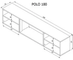 Laikiklis Cama Meble Elektrinis Židinys - Polo 180x33x39 Juodas