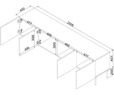 Laikiklis Cama Meble RTV spintelė SIENA 200x40x60 kašmyro matinė