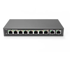 Šakotuvas Ruijie RG-ES110D-P 8-port 10/100Mbps 6kV 5.6Gbps 8 PoE+ Slēdzis Melns