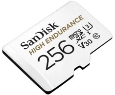 SanDisk High Endurance Micro SDXC 256GB V30 + Adapteris