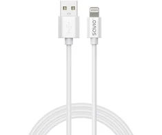 Savio CL-193 USB kabelis USB 2.0 2 m USB A USB C/Lightning Baltas