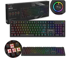 SAVIO STYX Mechaninė klaviatūra Outemu Raudona, Hot Swap, RGB