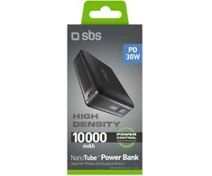 SBS HD 30W 10000mAh USB-C Powerbank with LCD Ekranas - Juodas