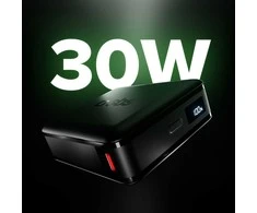 SBS HD 30W 10000mAh USB-C Powerbank with LCD Ekranas - Juodas