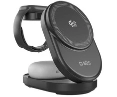 SBS Qi2.2 25W Inductive 3-in-1 Foldable Charging Station with MFI Certificate - Juodas