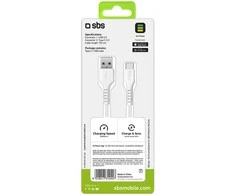 SBS TECABLEMICROC15W USB-A – USB-C laidas 1,5 m – baltas
