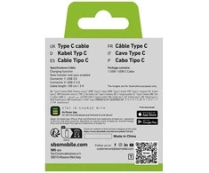 SBS TECABLETYC1KPOS USB-A - USB-C kabelis 1m - juodas