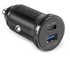 SBS TECRPD25W 25W USB-A USB-C su Power Delivery - juoda