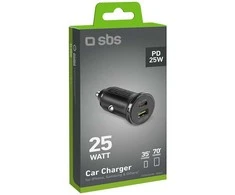 SBS TECRPD25W 25W USB-A USB-C su Power Delivery - juoda