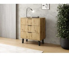 Top E Shop SCANDI 3S SLIM OAK ARTISAN CHEST OF DRAWERS