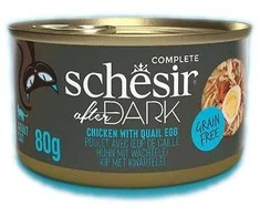 SCHESIR After Dark vištienos filė sultinyje su putpelių kiaušiniais - šlapias kačių ėdalas - 80 g