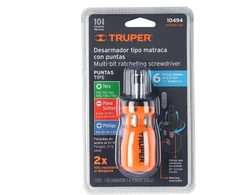 Grąžtas Terkšlinis mini atsuktuvas, 6 dvipusiai antgaliai, Truper®, blisteris.