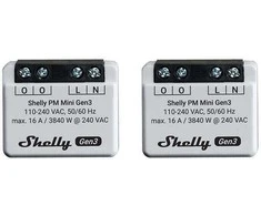 2 Shelly PM Mini Gen3 valdiklių rinkinys