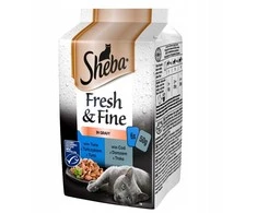 Sheba Fresh &amp; Fine Mini žuvis patiekalai padaže 6 x 50g
