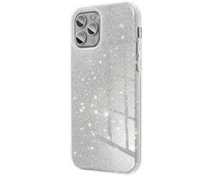 Oem Originalus „iPhone 15 PLUS“ dėklas, blizgus sidabrinis