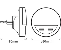 Sieninis šviestuvas Osram Naktinis šviestuvas Ledvance Lunetta 4058075266902, 13 W