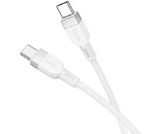 Silikoninis laidas USB C į USB C Hoco 3A 60W 1 m X109 baltas