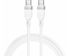 Silikoninis laidas USB C į USB C Hoco 3A 60W 1 m X109 baltas
