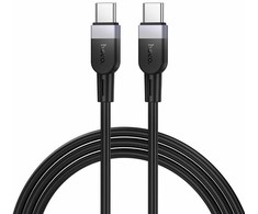 Silicone Cable USB C to USB C Hoco 3A 60W 1 m X109 juodas