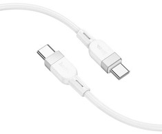 Silikoninis laidas USB C į USB C Hoco 3A 60W 1 m X109 baltas
