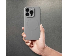 Dėklas Oem Case for iPhone 16 PRO Silicone Mag Cover compatible with MagSafe (big hole) titanium pilka