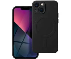 OEM dėklas, skirtas iPhone 13 MINI, silikoninis Mag dėklas, suderinamas su MagSafe (kameros apsauga), juodas