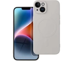 OEM dėklas, skirtas „iPhone 14“ silikoniniam „Mag“ dėklui, suderinamas su „MagSafe“ (fotoaparato apsauga), baltas