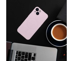 OEM dėklas, skirtas iPhone 7 / 8 / SE 2020 / SE 2022, silikoninis MagSafe dėklas (apsauga nuo kameros), rožinis