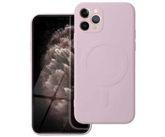 OEM dėklas, skirtas „iPhone 11 PRO“ silikoniniam „Mag“ dėklui, suderinamas su „MagSafe“ (apsauga nuo kameros), rožinis