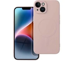 OEM dėklas, skirtas „iPhone 14“ silikoniniam „Mag“ dėklui, suderinamas su „MagSafe“ (apsauga nuo kameros), rožinis