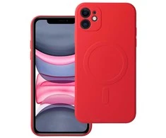Oem Originalus „iPhone 11“ silikoninis dėklas, suderinamas su „MagSafe“ (fotoaparato apsauga), raudonas