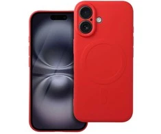 Oem Originalus „iPhone 16“ silikoninis dėklas, suderinamas su „MagSafe“ (fotoaparato apsauga), raudonas