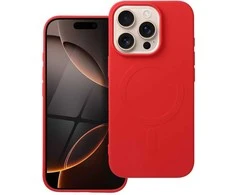 OEM dėklas, skirtas „iPhone 16 PRO“ silikoniniam „Mag“ dėklui, suderinamas su „MagSafe“ (didele skylute), raudonas
