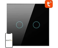 Išmanusis šviesos jungiklis WiFi Avatto TS02-EU-B2 2 krypčių (juodas)